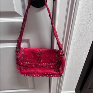 Maxx New York Red Studded Shoulder Bag